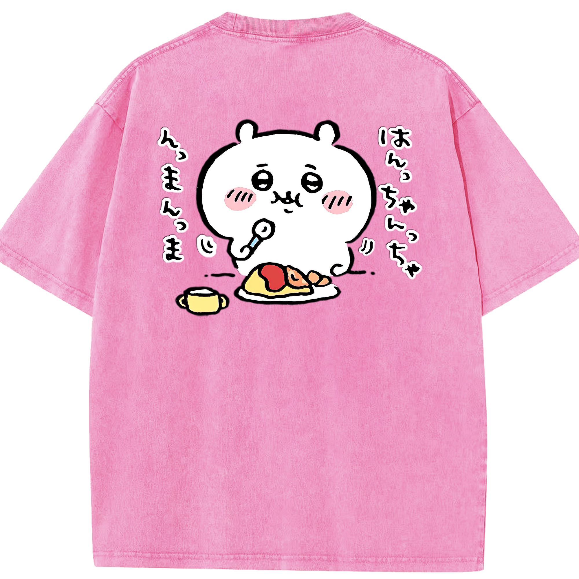 （画像用） ちいかわ ちいかわ Chii-kawa chiikawa 綿100% ヴィンテージ風 半袖Tシャツ（背面プリント）